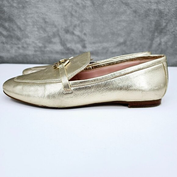 Kate Spade NY Cape Cod Loafers 6 B Metallic Gold Slip On Flat Leather Almond Toe - Picture 9 of 15